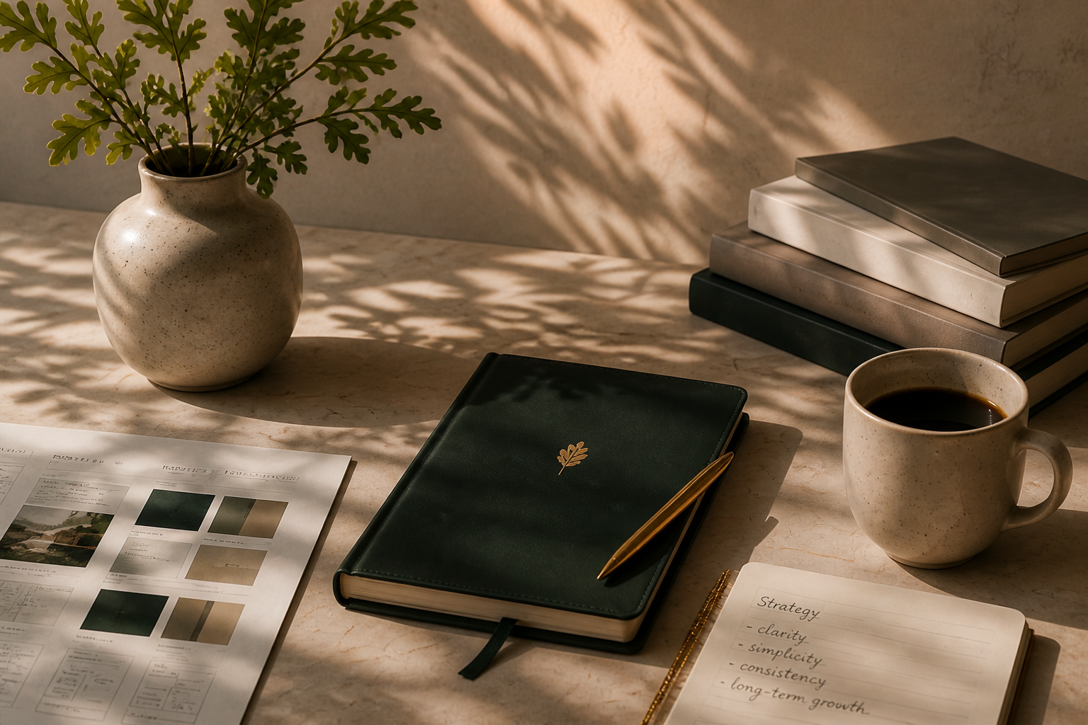 Oak & Co. website strategy notebook and editorial workspace