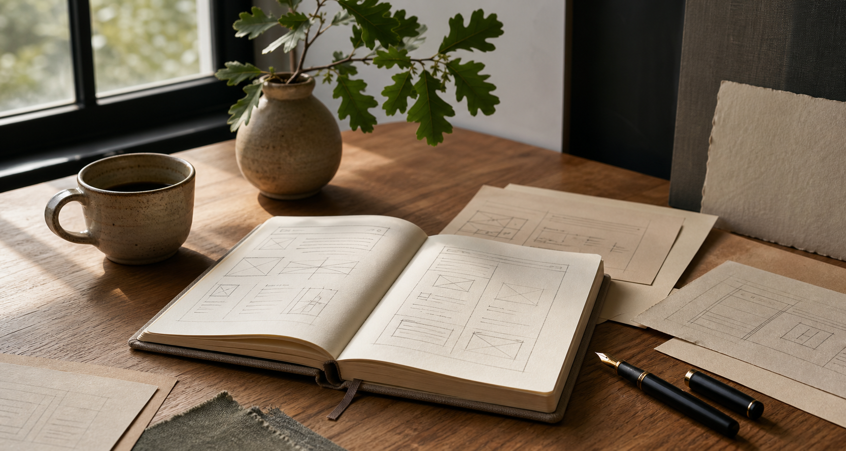 A considered website planning workspace